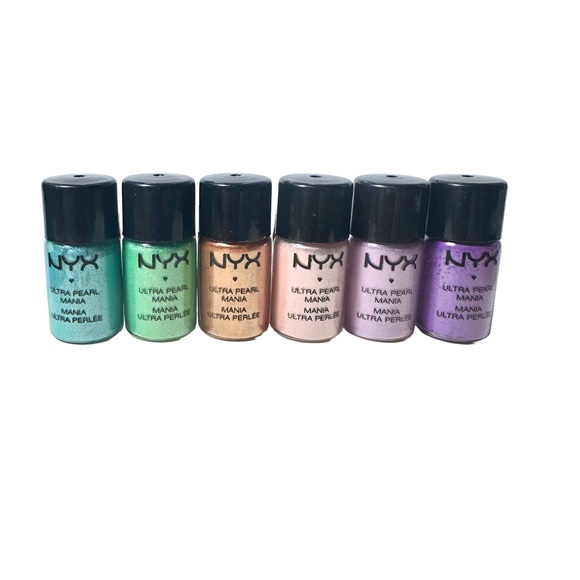 6 NYX Ultra Pearl Mania Loose Pigments Turquoise Jade Orange Pearl LIlac Purple - Picture 1 of 7